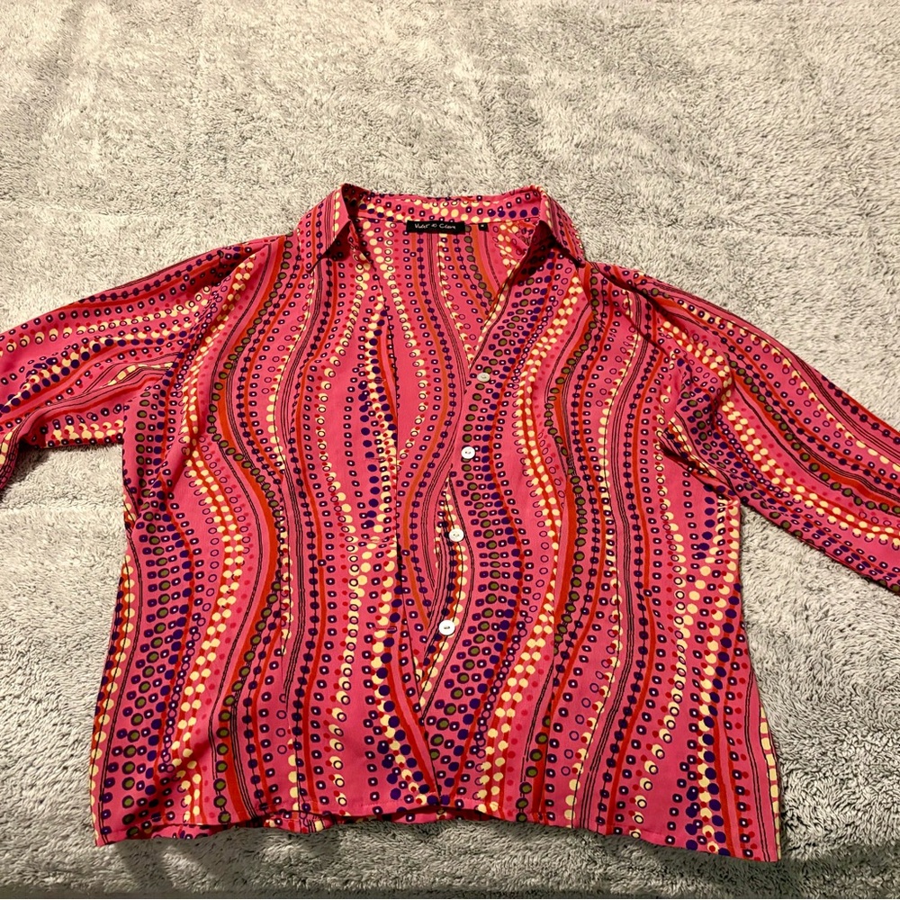 Violet & Claire Pink and Purple Button Down Shirt